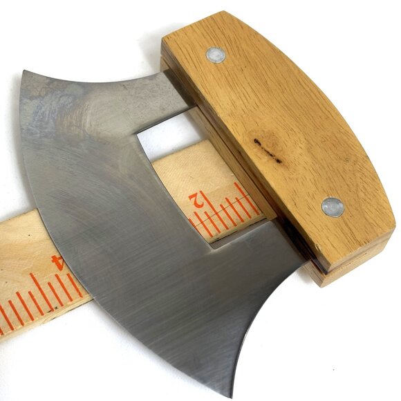 Alaskan Ulu Knife & Display Wood Stand and Handle - Picture 7 of 8